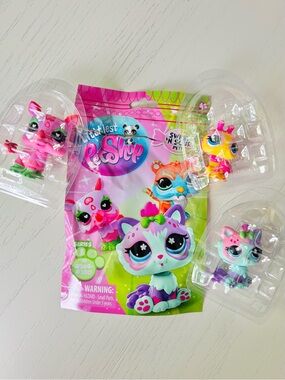 Littlest Pet Shop Sweet N Sour Set of 3 Pets (#369 #375 #376) Rhino Cat Ladybug